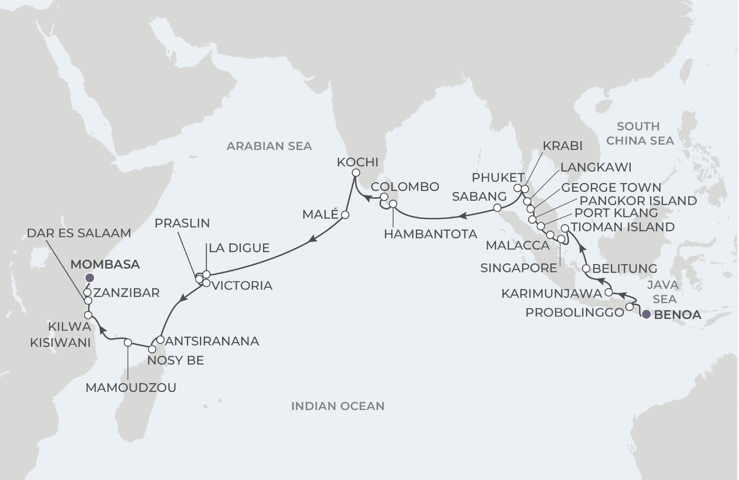 Map for 42-Night Bali to Mombasa 2.10.29