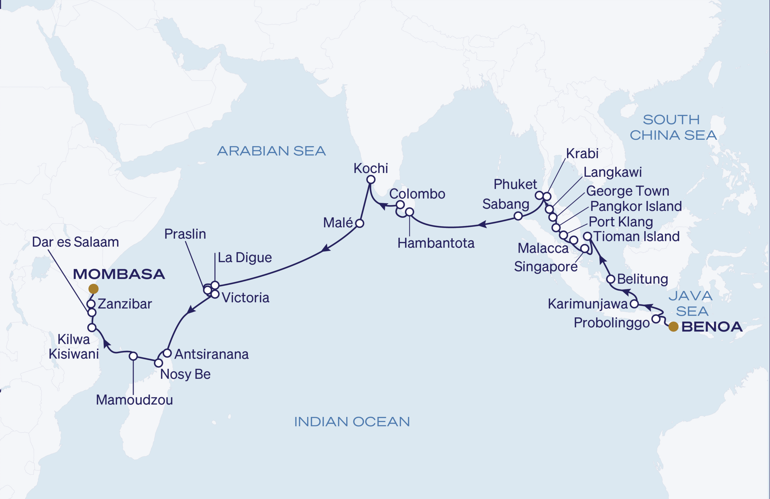 Map for 42-Night Bali to Mombasa 2.10.29