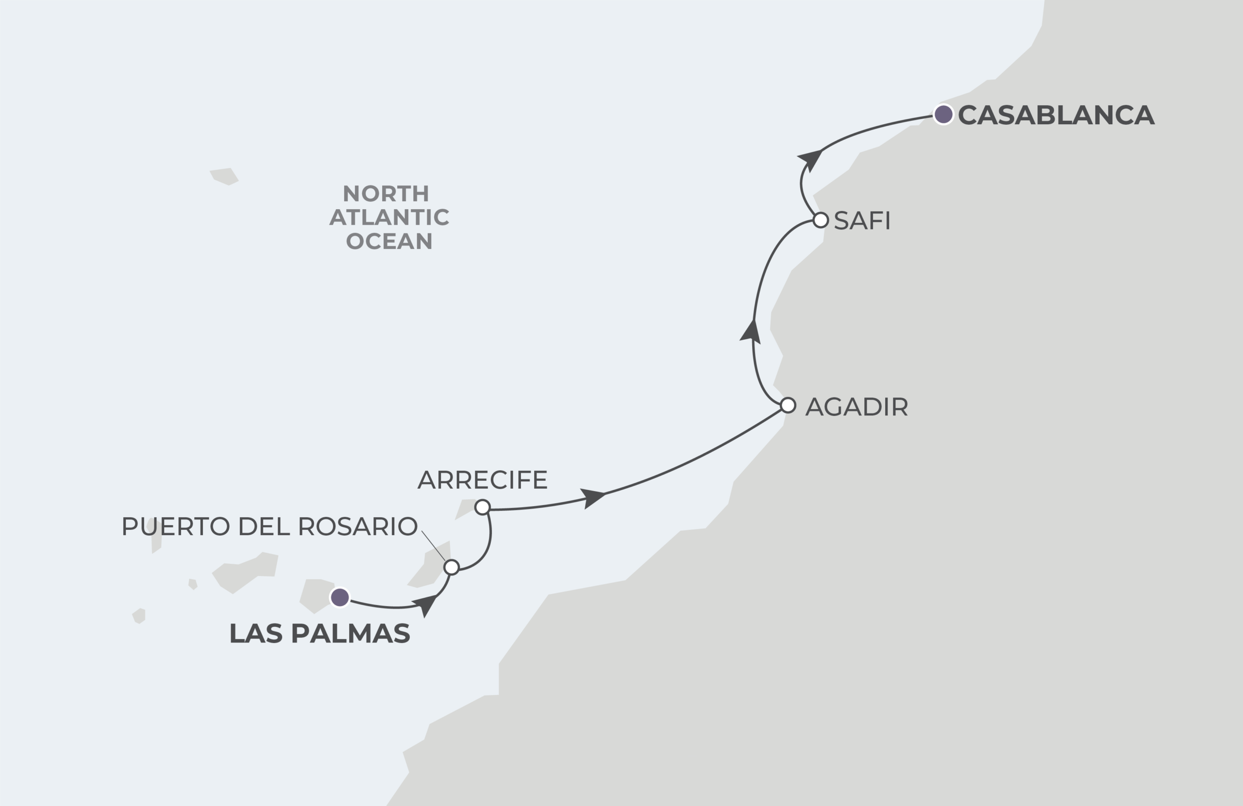 Map for 7-Night Las Palmas To Casablanca 4.14.28