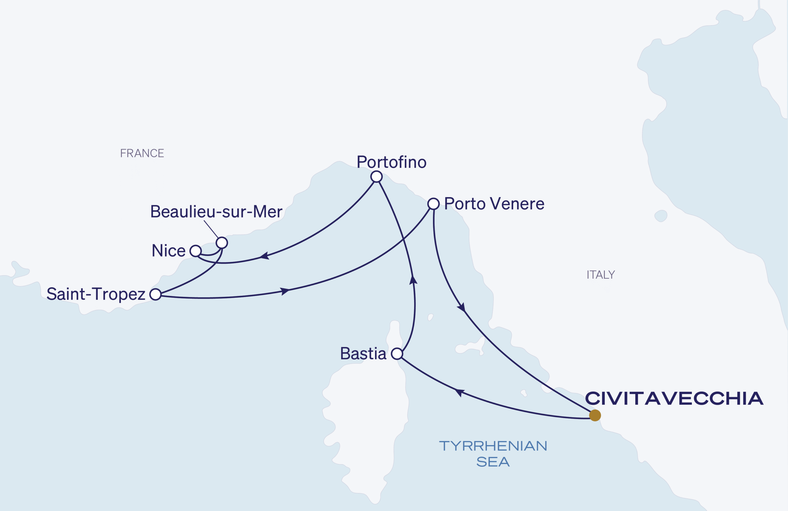 Map for 8-Night Rome Roundtrip 5.31.28