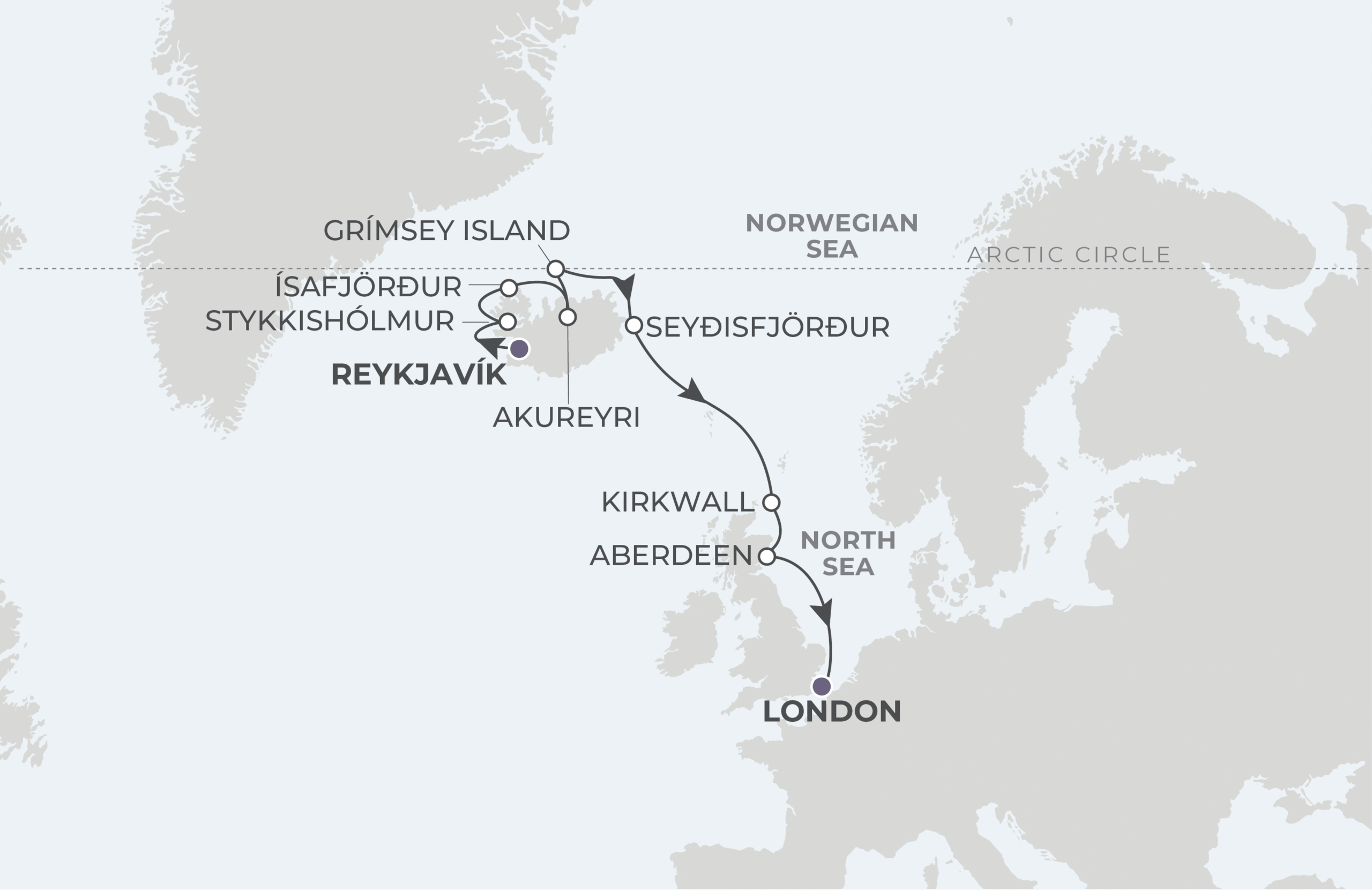Map for 10-Night Reykjavik to Dover 9.16.28