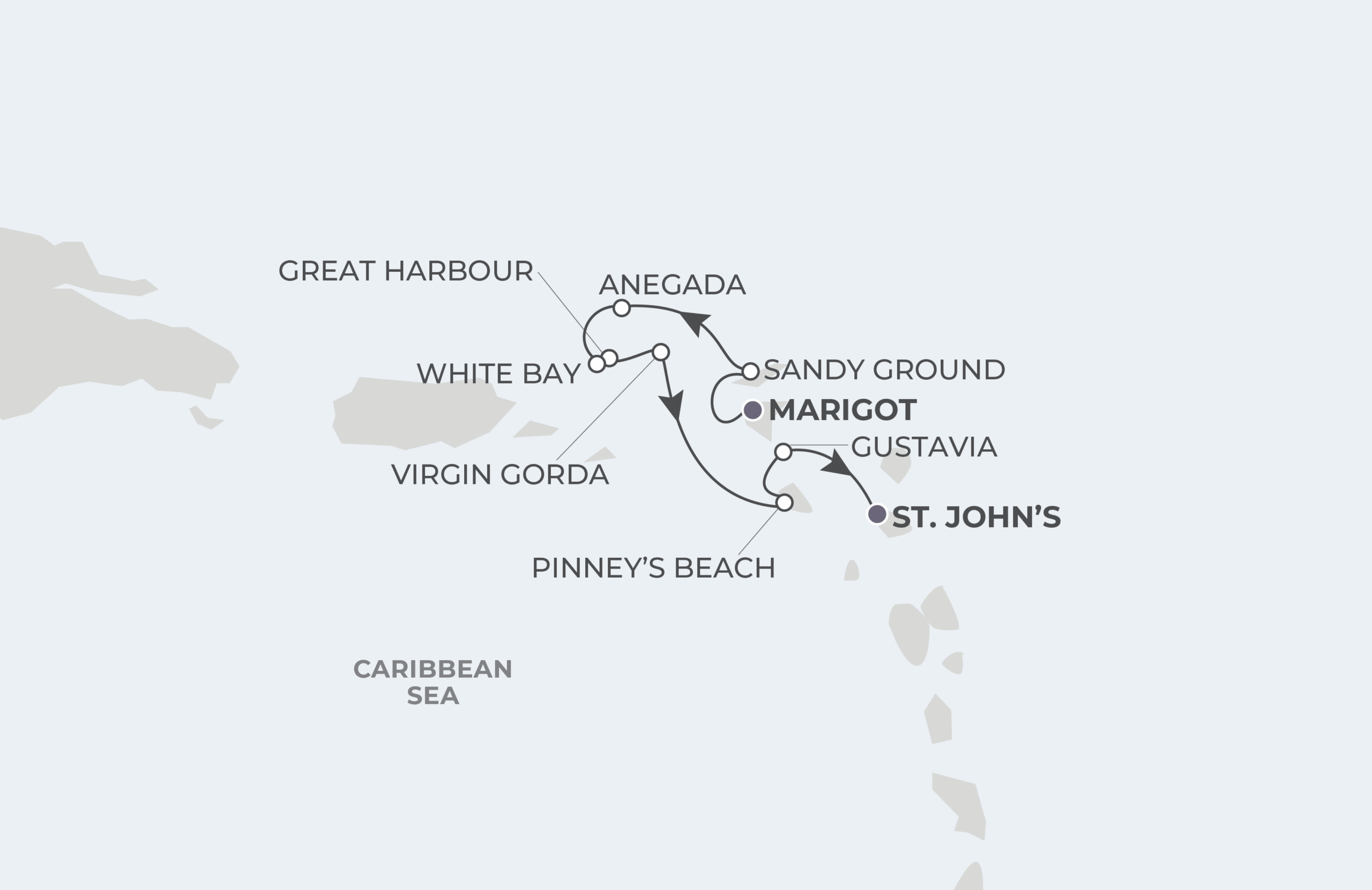 Map for 8-Night Philipsburg To St John’s 10.5.28