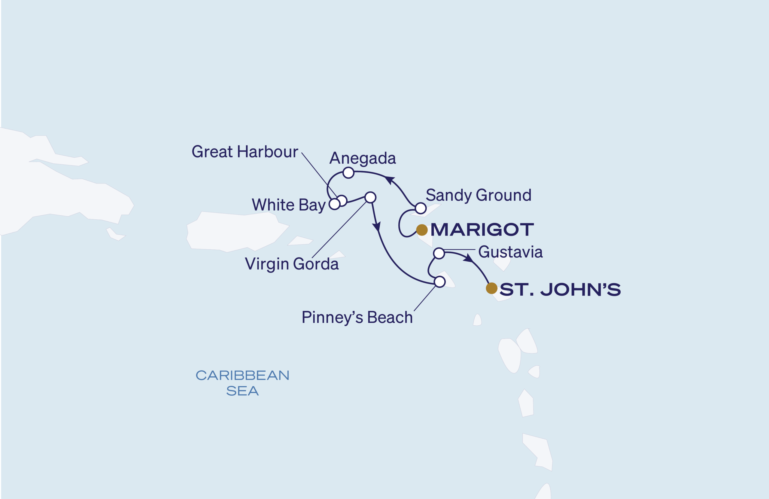 Map for 8-Night Marigot To St John’s 10.5.28