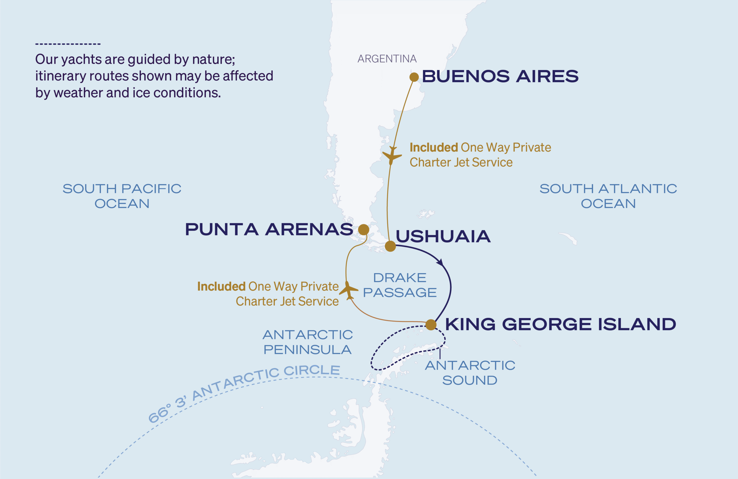 Map for 9-Night Ushuaia to King George Island 11.25.28