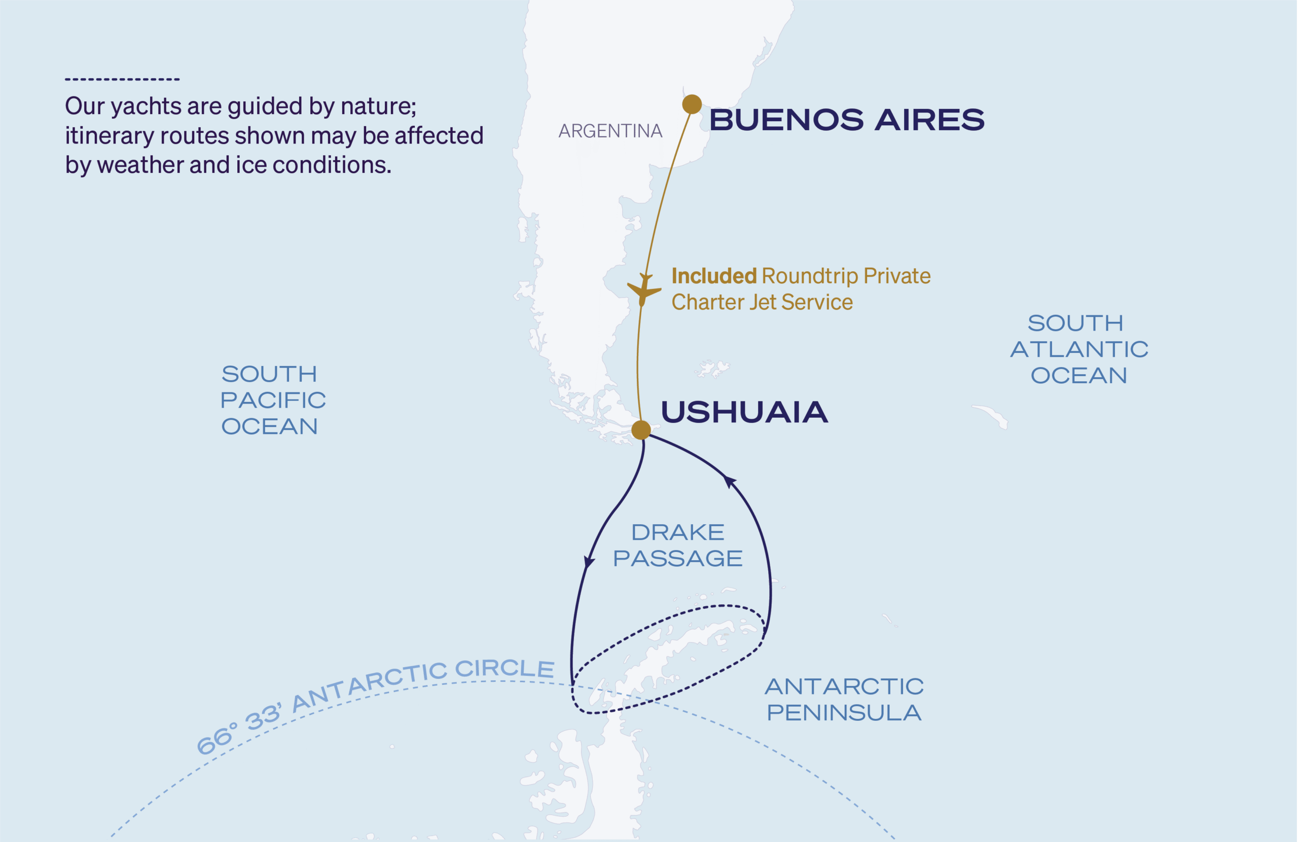 Map for 12-Night Ushuaia Roundtrip 1.25.29